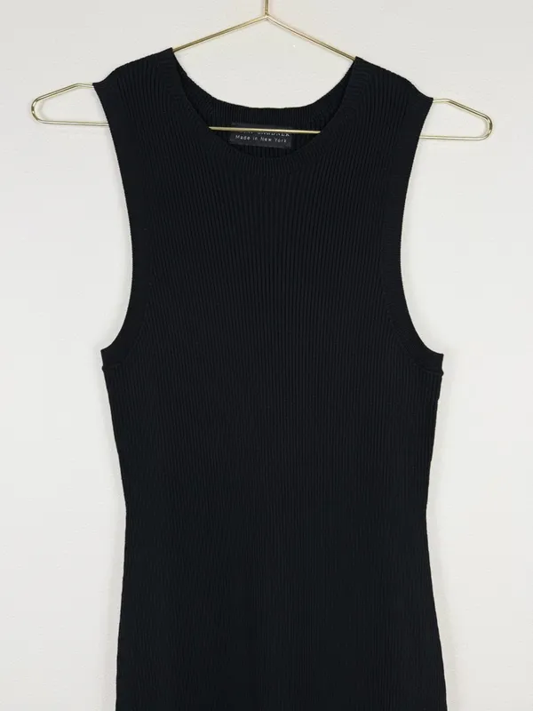 Nora Gardner Black Ribbed Knit Sleeveless Midi‎ Dress Size XS - Image 3