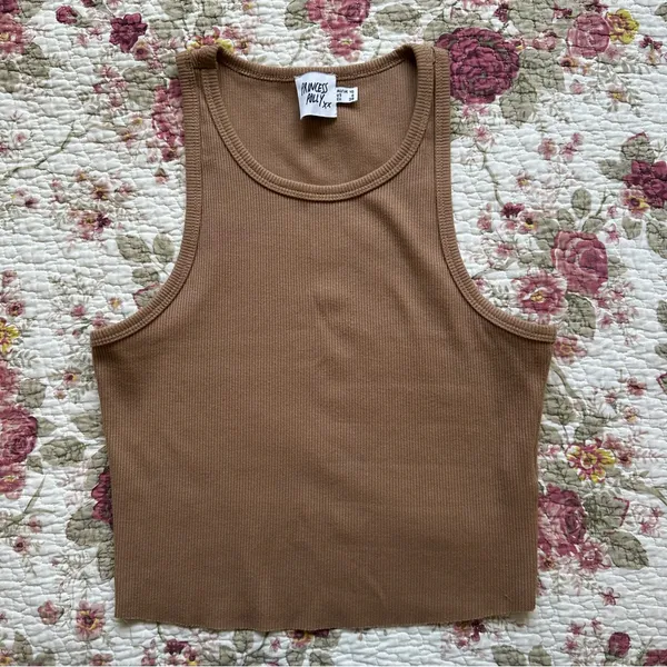 Princess Polly Selena Ribbed Brown Tank - Image 3
