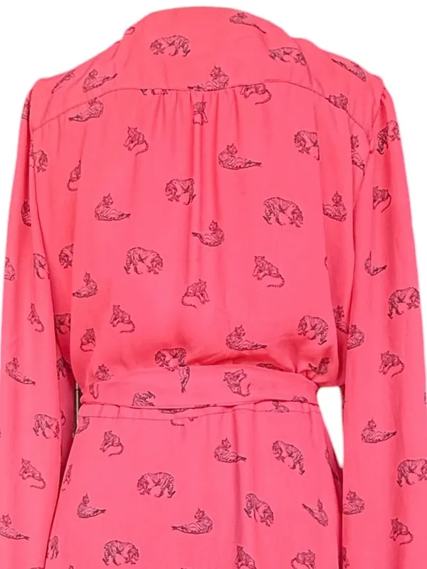 Banana Republic Factory Tiger Print Long Sleeve Button Down Dress Sz 10‎ - Image 8