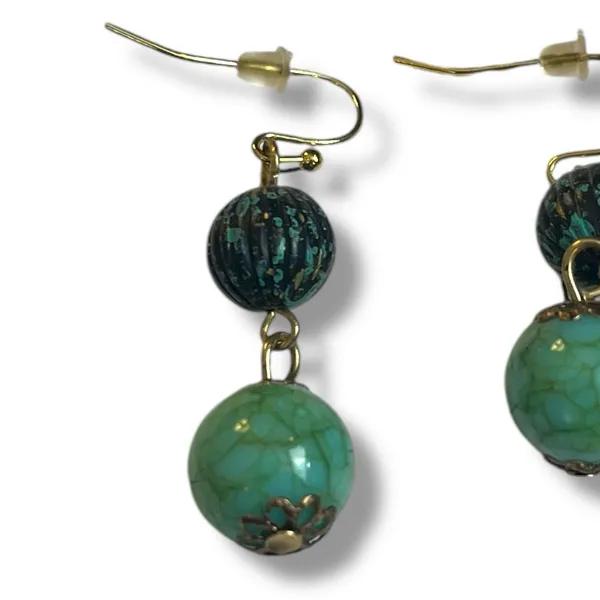 Chico’s Women’s Necklace Earrings Set Multi Strand Turquoise Gold 12” Length - Image 11