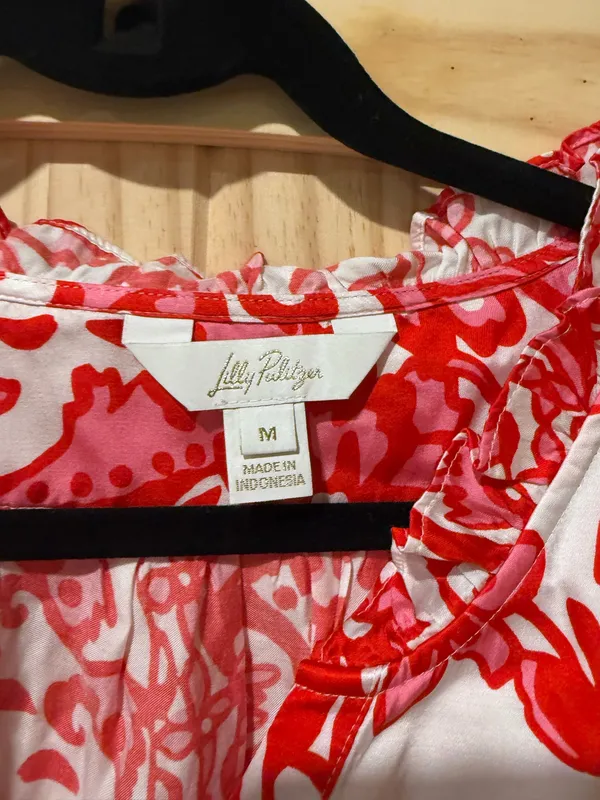 pink silk shirt Red Size M - Image 2