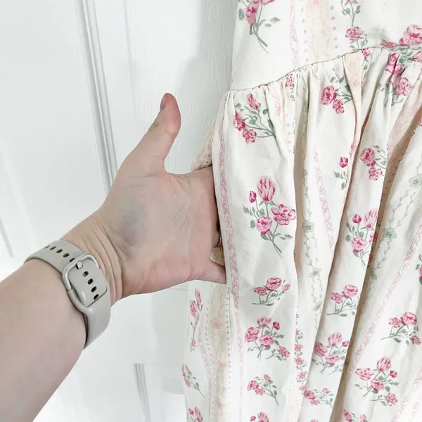 Ivy City Co. Flowers For All Smocked Babydoll Puff Sleeve Dress Vintage Floral - Image 3