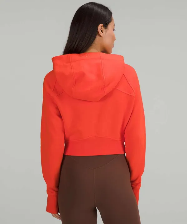 Lululemon Scuba Full-Zip Cropped Hoodie Solar Orange - Image 3