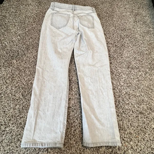 LOFT Womens Light Grey High Waist Straight‎ Crop Denim Jeans Size 26 2 - Image 7