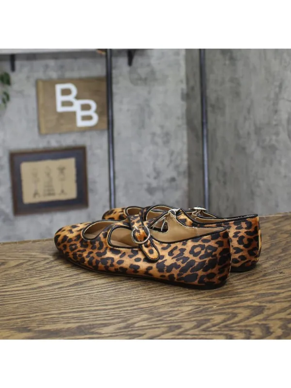 A New Day Tasmin Print Flats with Crisscross Buckle 94568229 Leopard Brown 8M - Image 2