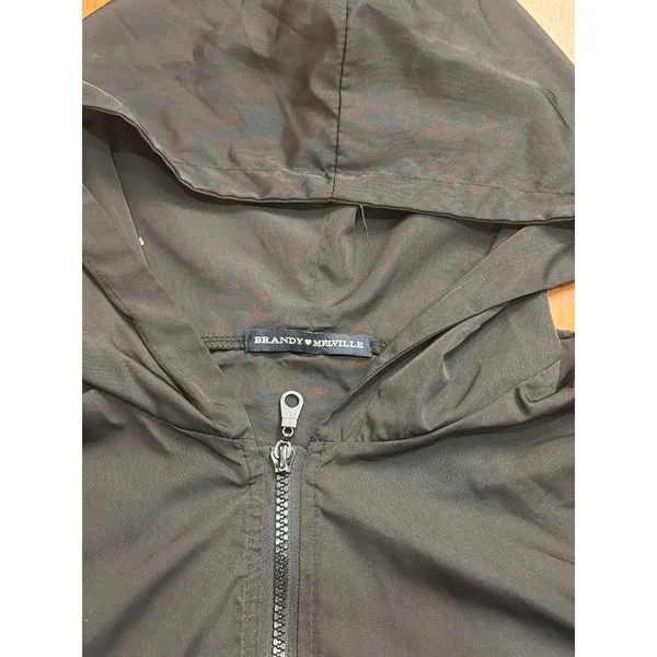 Brandy Melville Windbreaker Women Black Malibu‎ California Graphic Hoodie OS - Image 3