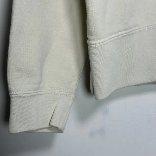Nike Sportswear Essential Oversized Hoodie Cream Beige Embroidered Swoosh Medium - Image 7