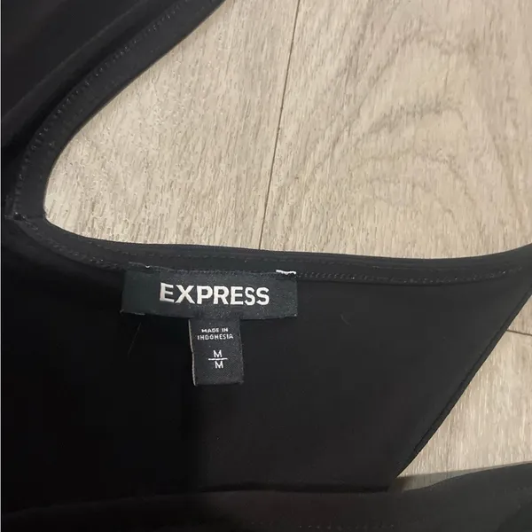 Express Black Mini Wrap Dress - Image 2