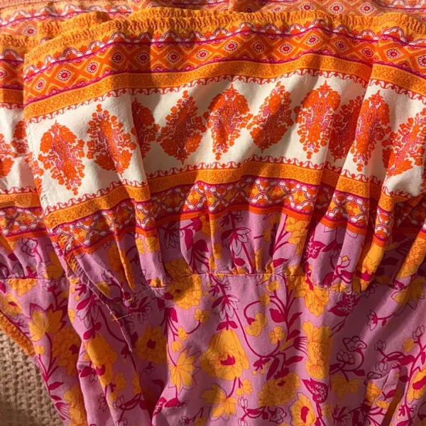 Viral Floral Wrap Dress Pink Size L - Image 5