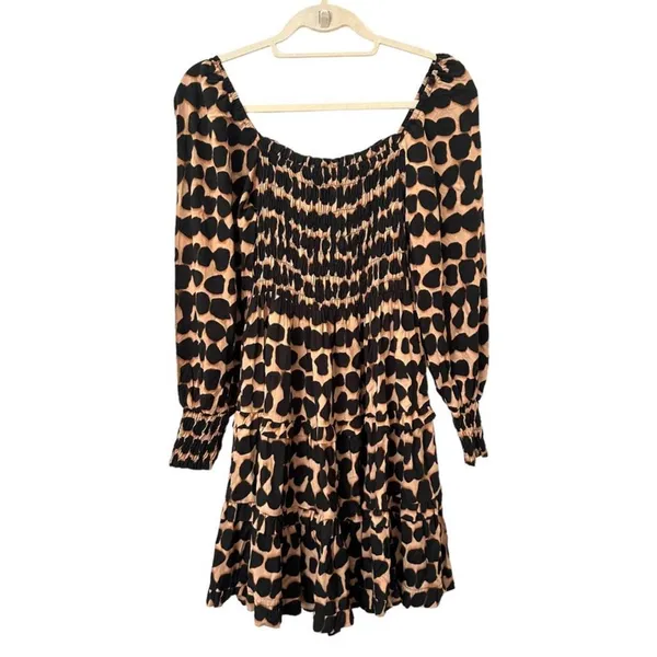 BEACHGOLD Nicole Patterned Ruffle Mini Dress NWT Sz‎ Small - Image 2