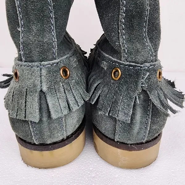 Coolway Grey Suede Ankle Boots Fringe Bobo Accent Size 8 - Image 10