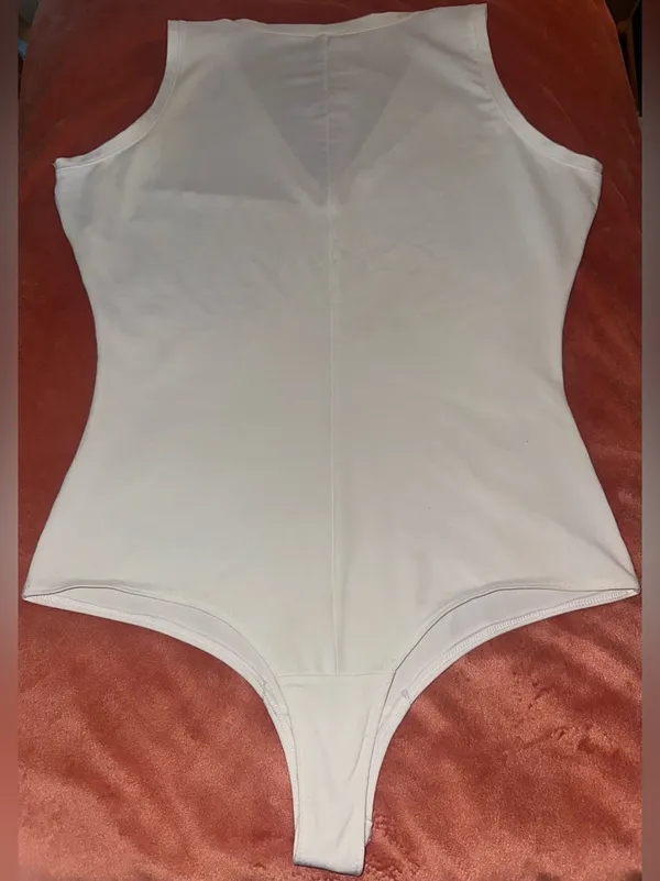 Spanx Suit Yourself Stretch-jersey Bodysuit-White $77 MSRP - Image 9