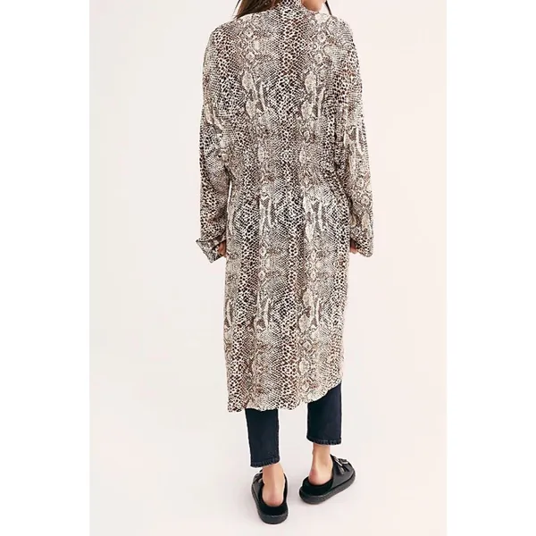 Free People Wild‎ Nights Duster Womens Size XS animal Print Long Sleeve - Image 2