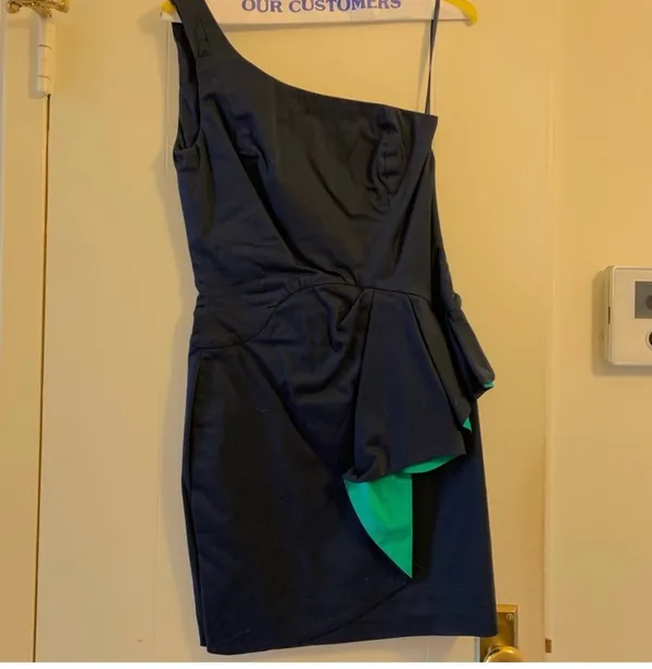 French Connection One Shoulder Navy Cocktail Dress Size 4 - Image 2