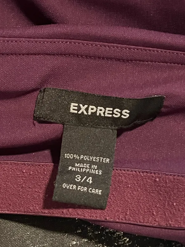 Womens 3/4 Vintage Express Y2K Strapless Asymmetrical Hem Maxi Dress Plum Purple - Image 8