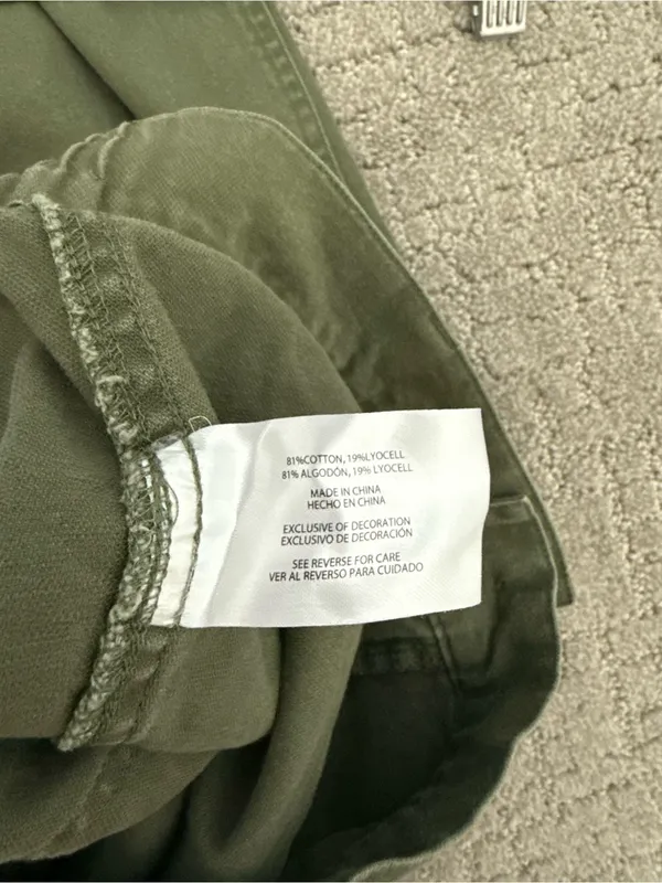 Gap Mid Rise Utility Twill Jogger Pants Olive Green Medium - Image 5