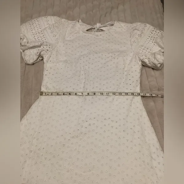 Free People Apricot Rose Mini Dress. Eyelet dress - Image 13