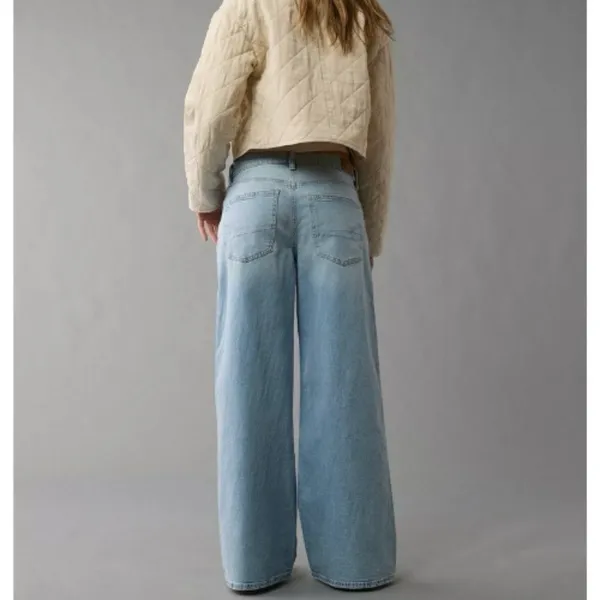 American Eagle Low Rise Ultra Wide Leg Strigid Jeans - Image 2