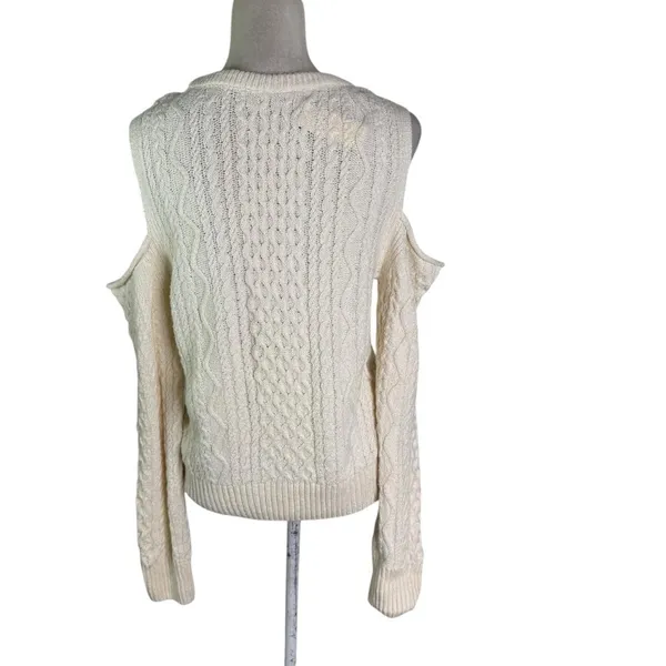 NWT Anthropologie Pilcro Cutout Fisherman Sweater Cream Size S - Image 8