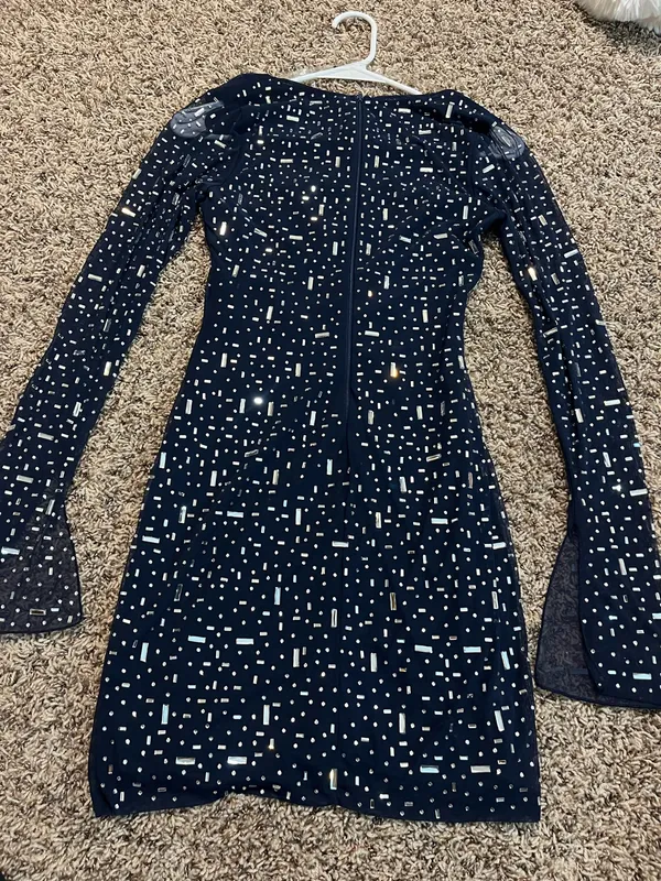 Windsor Navy Blue Homecoming Sparkly Dress - Image 4