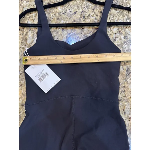 WILO THE LABEL Women's NWT Unitard Black Flare Rib Yoga/Athletic Jumpsuit - Image 7
