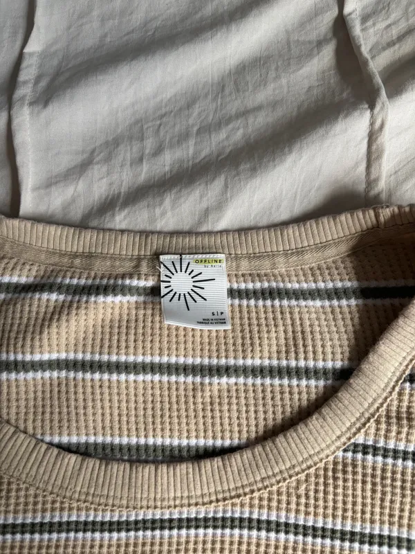 Yellow Striped Aerie Crewneck - Image 3