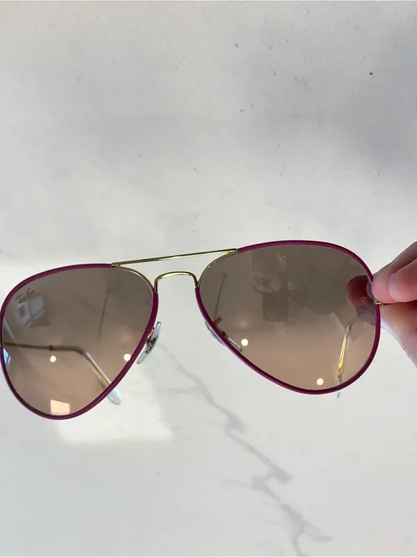 Ray Ban Aviator Full Color Pink & Gold 58mm - Image 5