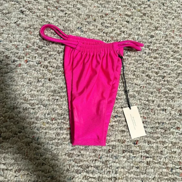 NWT Superdown x Revolve Hazel Bikini Bottom hot pink high waist thong bikini XXS - Image 4