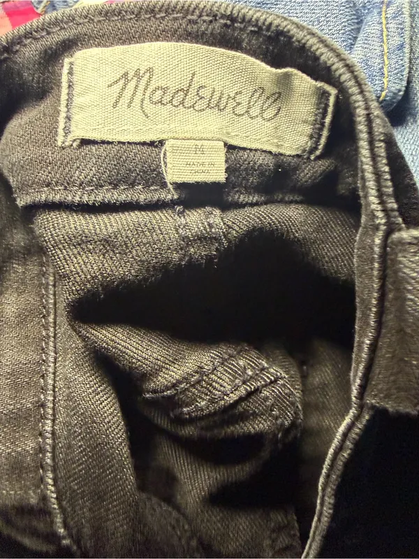Madewell Cross Back skinny overalls black minimalist boho size medium - Image 5