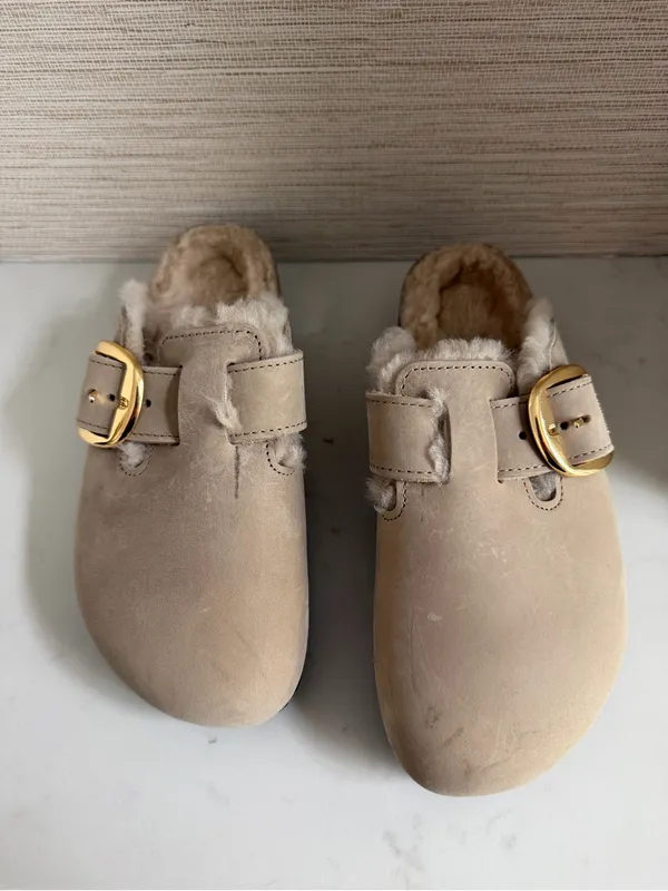 Birkenstock Boston Big Buckle Shearling Clogs - Image 3