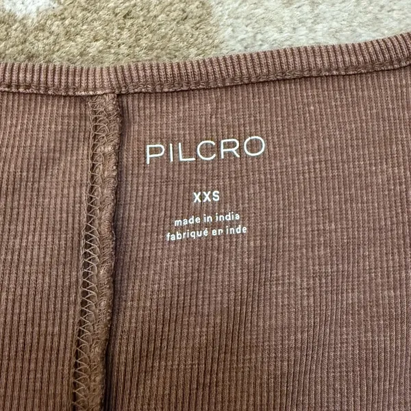 Pilcro Anthropologie brown ruched side tie tank top women’s size XXS - Image 7
