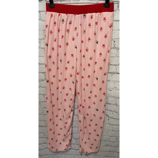 NWT Roudelain pink and red bow-print long-sleeve soft pajama set Size Small - Image 3