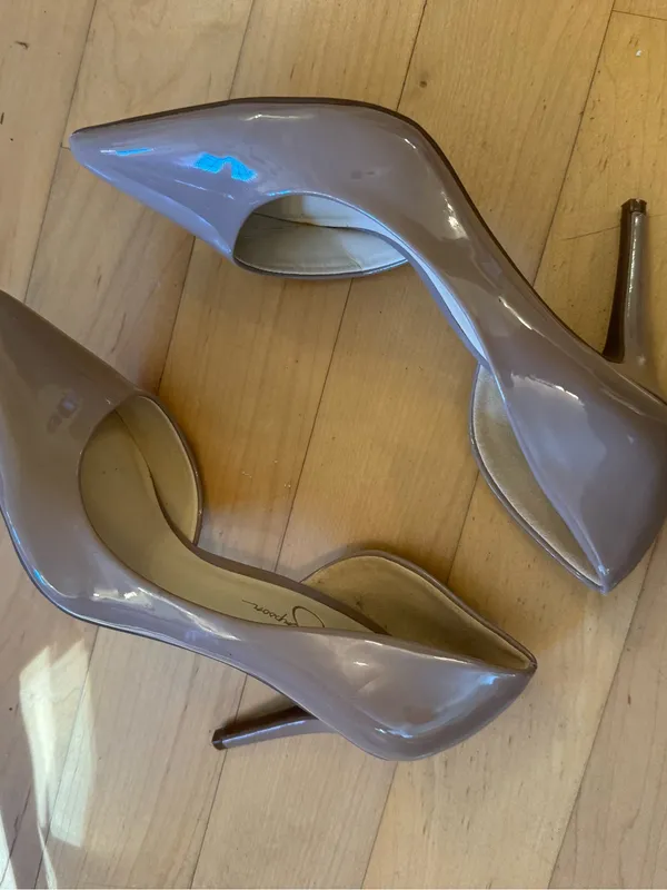 Jessica Simpson Nude Patent d'Orsay Pointed Toe Stiletto Heels Pumps Size 9 - Image 4