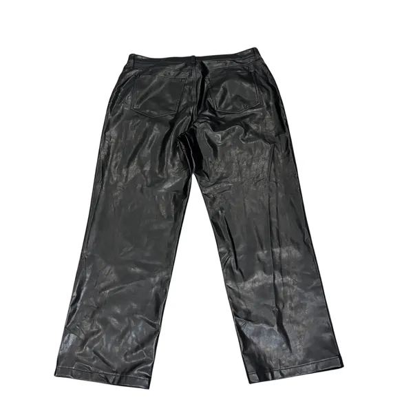 Abercrombie & Fitch‎ Black 90s Relaxed High-Rise Curvy Love Faux Leather Pant 18 - Image 3