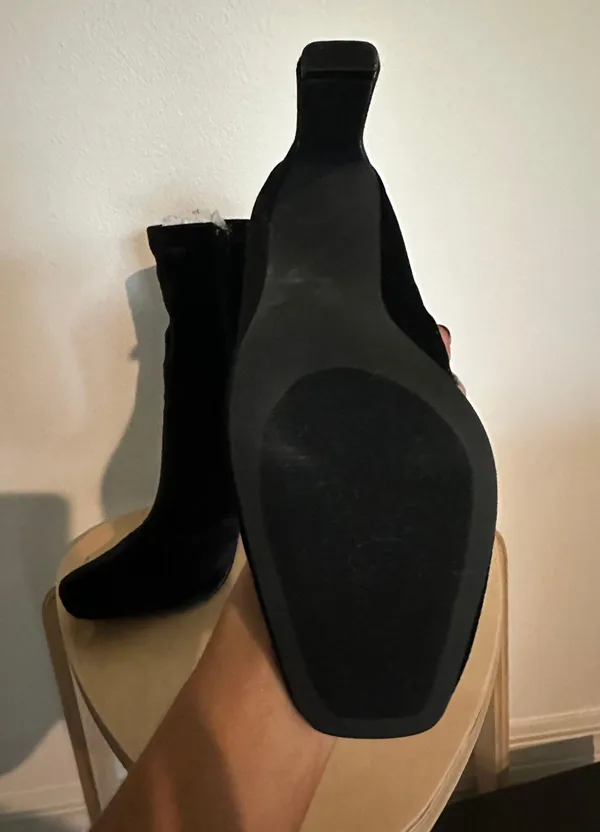 Loriah Black Velvet Booties - Image 6