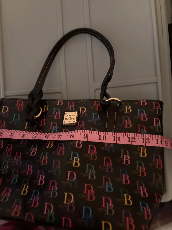 Dooney Bourke Db75 It Zip Top Black Multi Coated Canvas Tote - Image 10