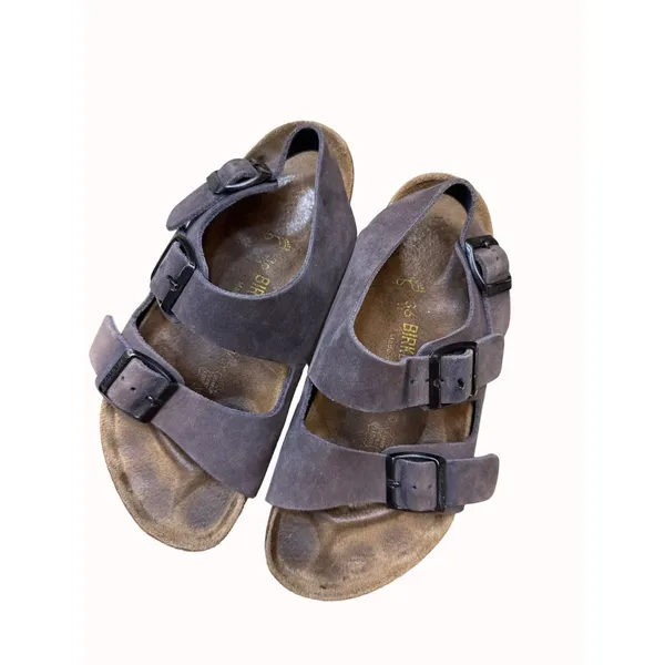 Birkenstock gray women’s leather suede shoe sandal size 5.5 (36) SKU 4298 - Image 11