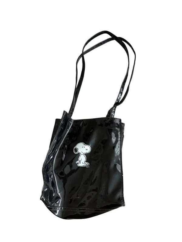 PEANUTS Vintage 70s/80s Charles Schultz Black Shoulder Bag - Image 8