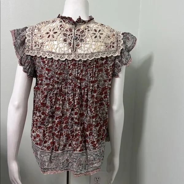 ANTHROPOLOGIE Othilia Malia Lace Top Medium - Image 6