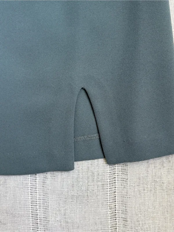 Rampage Vintage Muted Blue Mini Skirt with Side Slit - Image 6