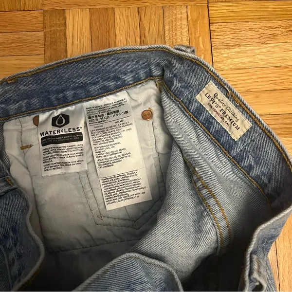 Levi's Blue Distressed Jean Shorts 29 - Image 5