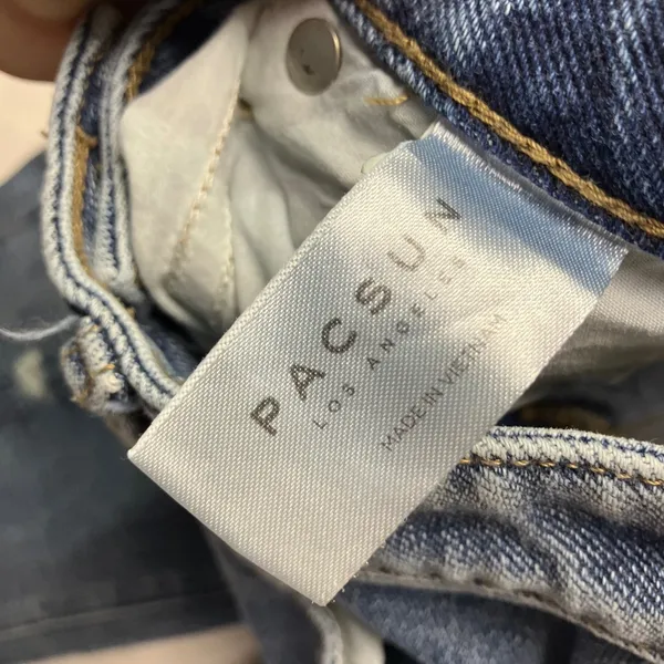 PacSun Distressed Denim Jeans Womens Blue High Rise Straight Leg Cotton‎ - Image 4