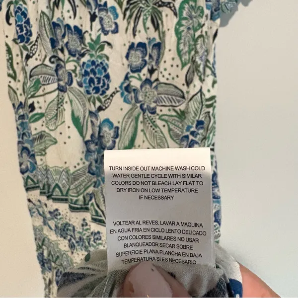 Figueroa & Flower Short Sleeve Floral Midi Dress white blue‎ size small - Image 7