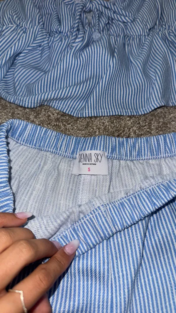 Sienna Sky Blue & White Striped Set - Image 2