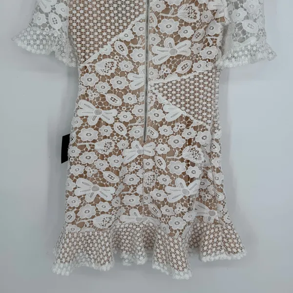 Lulus My Dearest White Lace Short Sleeve Mini Dress Medium White Bridal Cocktail - Image 8
