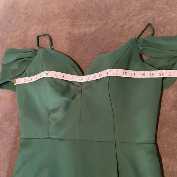 Women’s Full Length Green Chiffon Bridesmaid Party Prom Dress Corset Back 14 - Image 11