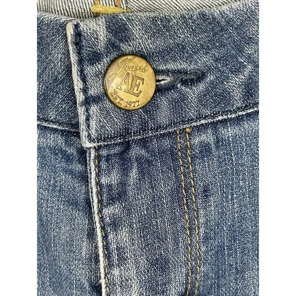90s Y2K American Eagle Live Your Life Real Flare Distressed Denim Jeans 14 - Image 7