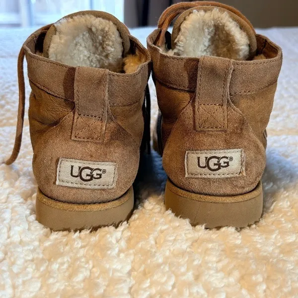 UGG Bethany Classic Slim Chestnut Suede Lace Up Shoes Boots - Image 8