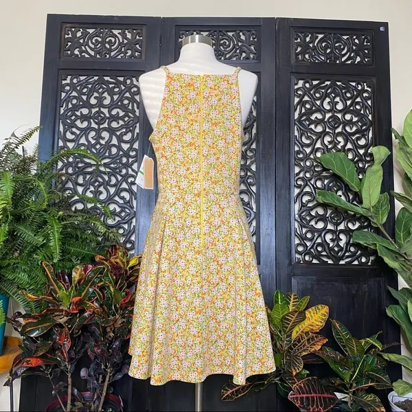 Copper Key Fit & Flare Yellow Ditsy Floral Dress - Image 7