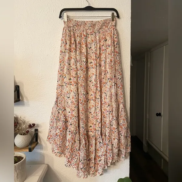 Free People Pretty Daze Ivory Floral Print Maxi Skirt - Image 5